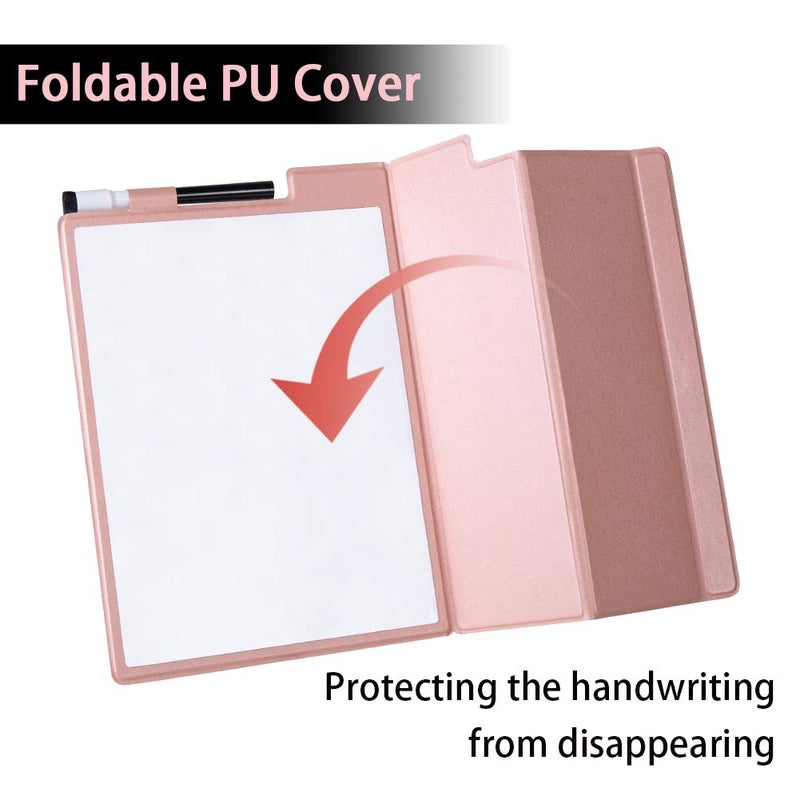 CRCHOM Small White Board 9" x 12" Portable Magnetic Desktop Dry Erase Board with Stand & PU Cover - A4 Notebook Whiteboard Easel for Office, Home, School (Pink) - Image 4
